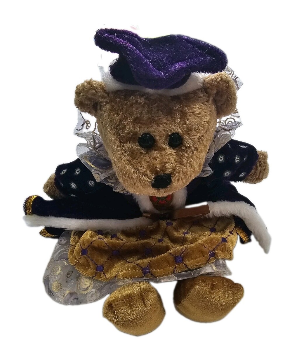 Historic Royal Palaces Queen Teddy Bear Plush Doll 20cm Tags Purple Dress